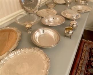 Plated silver serving pieces