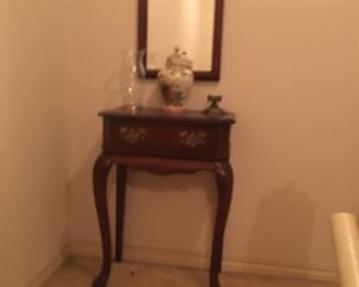 Entry or hall table and mirror 