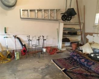 Ladder, wash tub, clay pots, fertilizer spreader etc etc 