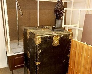 Much luggage, vintage and modern!! Hartmann steamer wardrobe trunk w/key