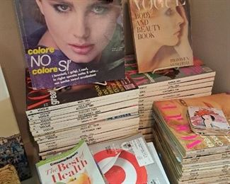 Large selection of modern and vintage magazines. Vogue