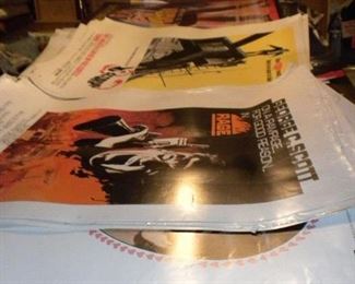 stacks of vintage posters