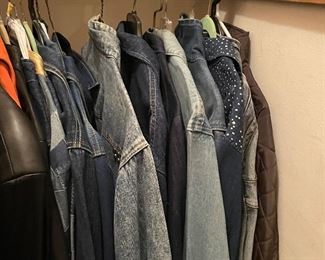 Lots of jean jackets