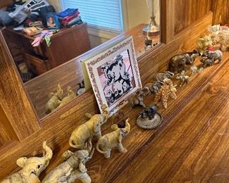 elephants (some carved from bone)