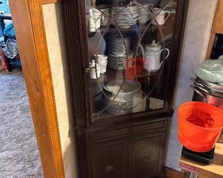 cute antique corner cabinet