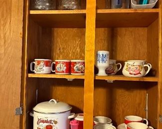 collectable Campbells soup pots, mugs, bowls, plates