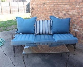 Vintage patio sofa and table
