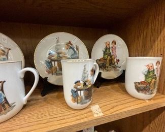 Norman Rockwell teacup and saucer sets