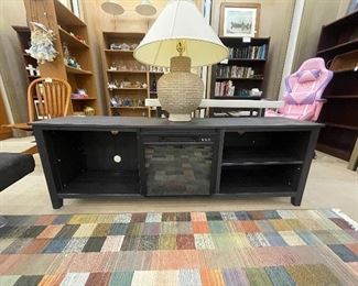 TV stand with fireplace in the middle!