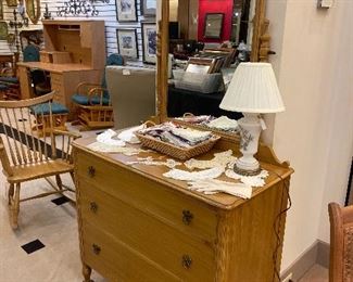 We have three matching pieces - dresser/mirror, rocker, and side table