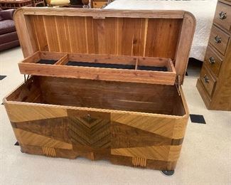 BEAUTIFUL wood inlay cedar chest!