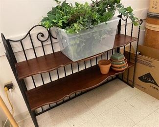 wood wrought iron shelving - great for holding plants, etc.