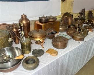 Misc Copper Pots, Vessels, Bowls, Chaffing, Fondue
