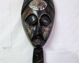 African Hand Carved Black Cece Wood Mask