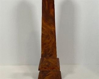 Carved Walnut Obelisk