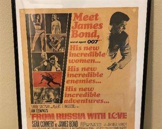 Vintage 1963 Original James Bond Movie Poster