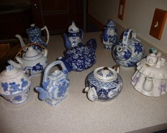 assorted blue and white