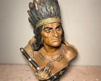 1900 chalk cigar Indian bust