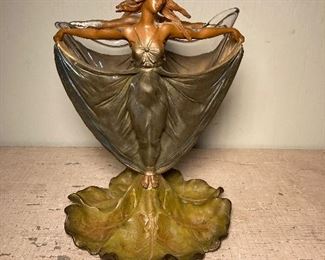 Painted metal Art Noveau vase