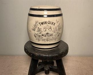Tobacco crock and stool