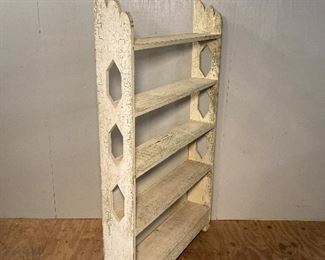 White painted shelves