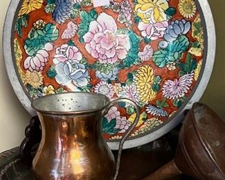 Imari plate and copper goodies