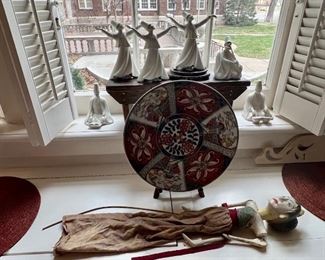 Indonesian shadow puppet, Whirling Dervish Blanc de Chine figures