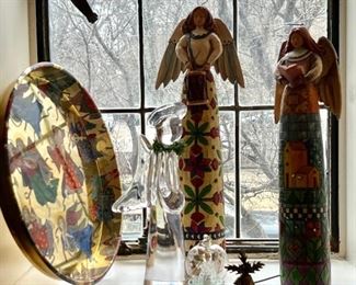 Wood and glass Angels