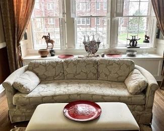 Traditional small sofa and nice sitting bench