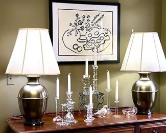 Brass lamps, great shades