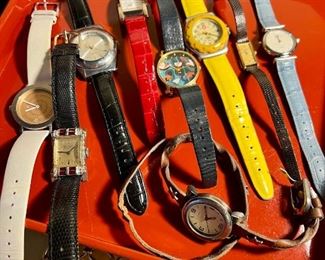 Collection of newer and vintage wristwatches