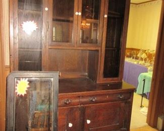 Mid 1800's mirrored buffet made by the Revell Company.  The top cabinet was custom made in the 1980's