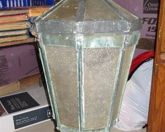 Large mid 1800's glass and brass streetlight from Elmhurst, IL