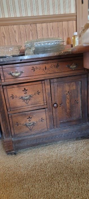 Antique cabinet with marble top replacement