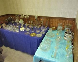 Large assortment of candle holders mostly from Princess House