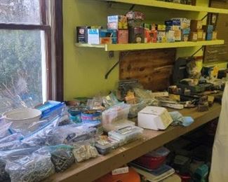 Huge assortment of nails, screws, bolts, etc, Some Craftsman tools, Ryobi sander and more