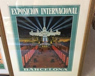 Vintage Barcelona Poster framed