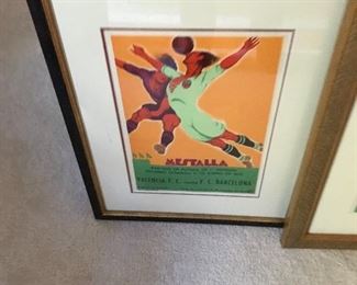 Vintage Soccer Poster framed