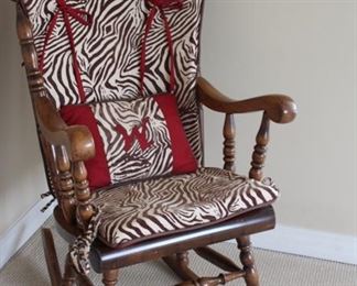 Vintage and very high quality English Rocking Chair - absolutely gorgeous condition and has two separate patterns of cushions!