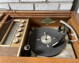 MCM stereo cabinet with built in speakers