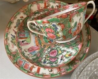 Imari teacup, saucer & plate