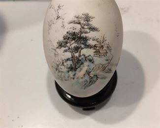 Vintage Japanese hand painted egg