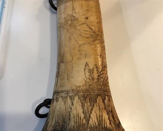 Etched bone vase
