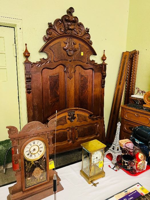 Lots of great merchandise for this auction!
Large Victorian Walnut bed, Victorian Kitchen clock, Waterbury Crystal Regular. Make plans now to attend!