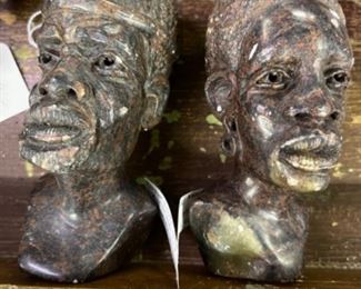 Pair of Rhodite African busts