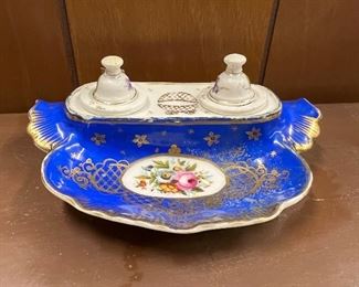 Old Paris 19thC. Inkwell desk set