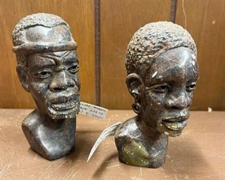 Rhodite pair of African busts
