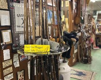 Antique wooden shaft golf clubs