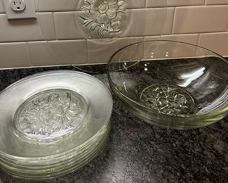 MCM snack set   plates, bowl, platter