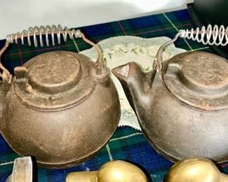 2 Wagner Ware cast iron teapots